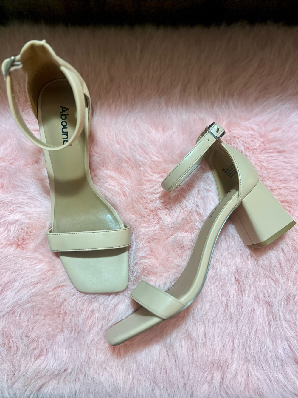 Abound Cream Ankle-Strap Block Heel Sandals